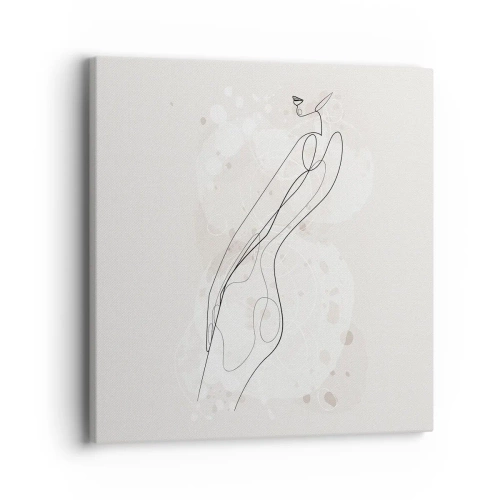Schilderen op canvas - De blik dwaalt af - 40x40 cm