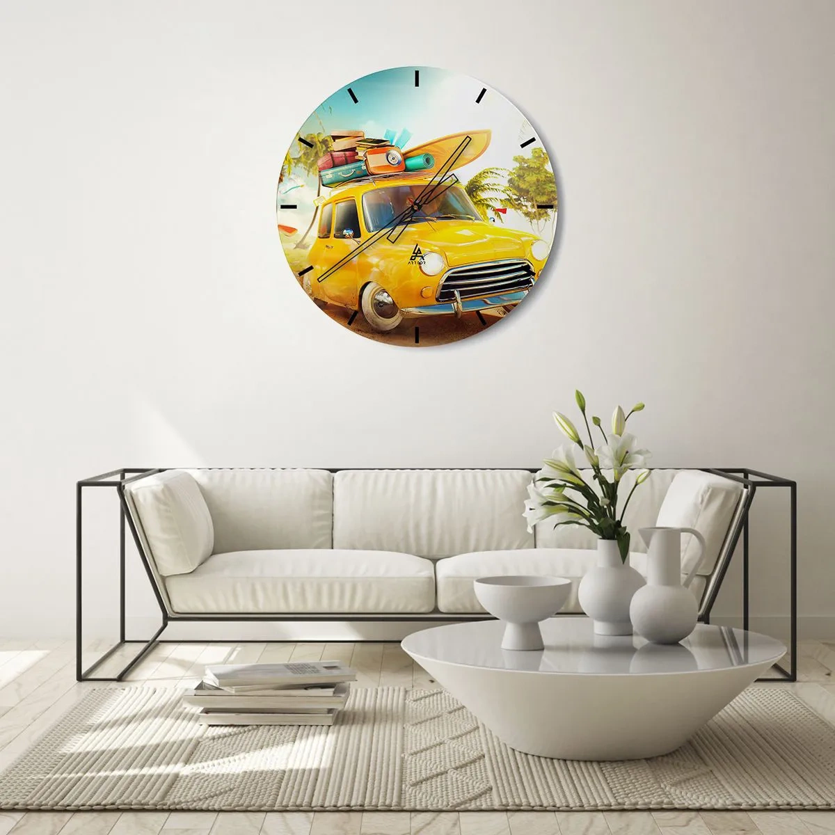 Wandklok - Klok - Een reis voor meer dan één glimlach - 40x40 cm