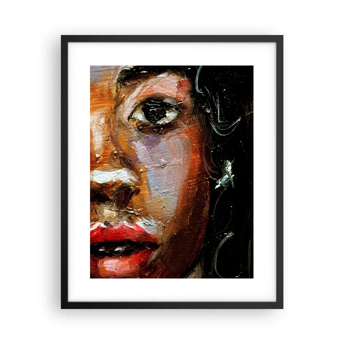 Poster in een zwarte lijst - Zwart en gloed - 40x50 cm