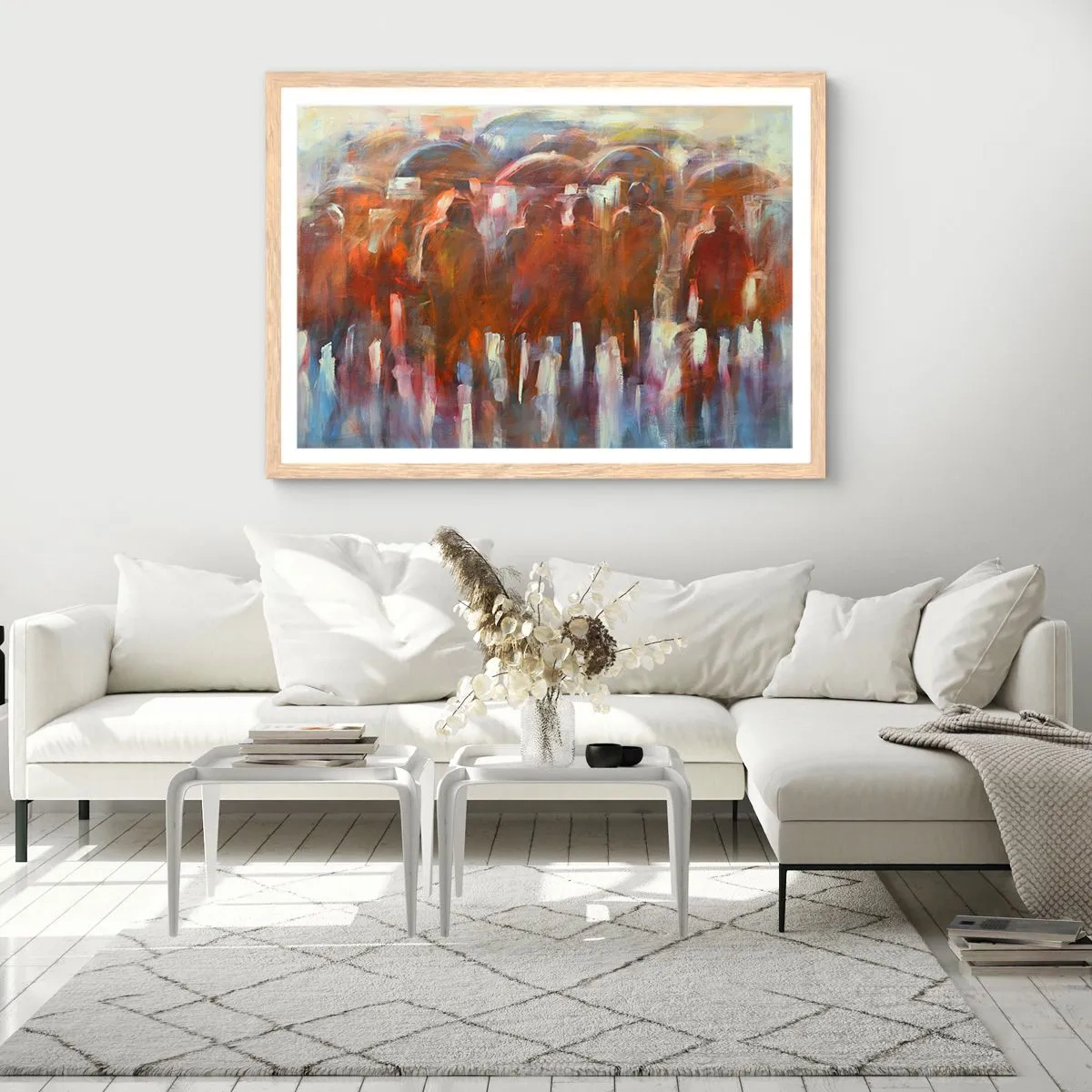 Een poster in een licht eiken lijst - Zelfs bij regen en mist - 91x61 cm