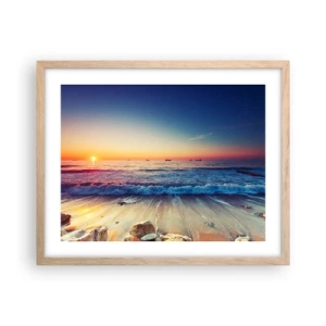 Een poster in een licht eiken lijst - Hoe zit het met de horizon? - 50x40 cm