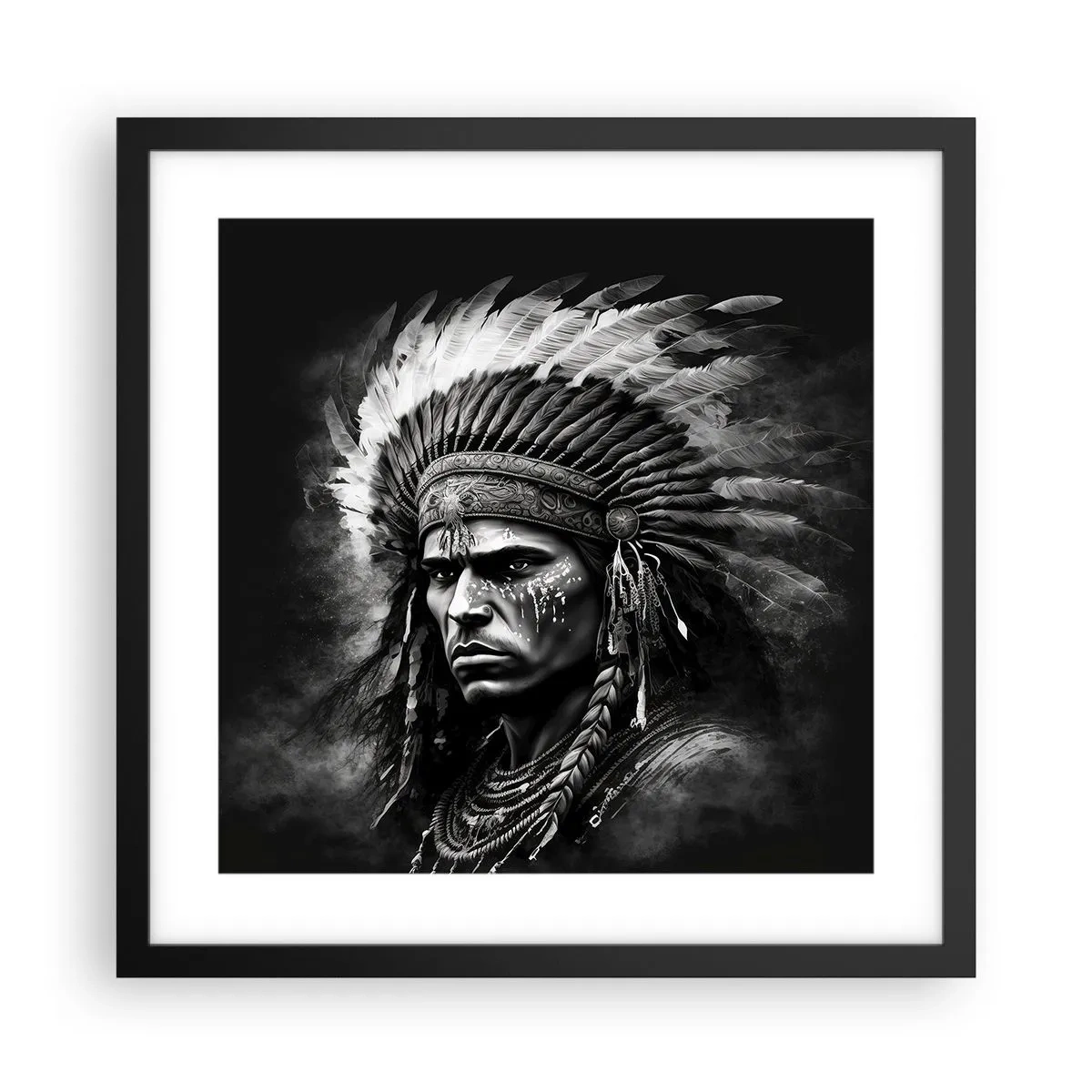 Poster in een zwarte lijst - Een leider en strijder - 40x40 cm