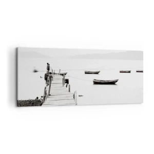 Schilderen op canvas - Stil en schoon boven het water - 100x40 cm