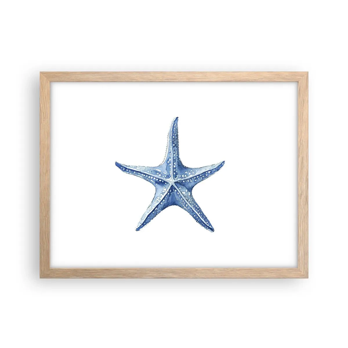 Een poster in een licht eiken lijst - Ster van de zee - 40x30 cm