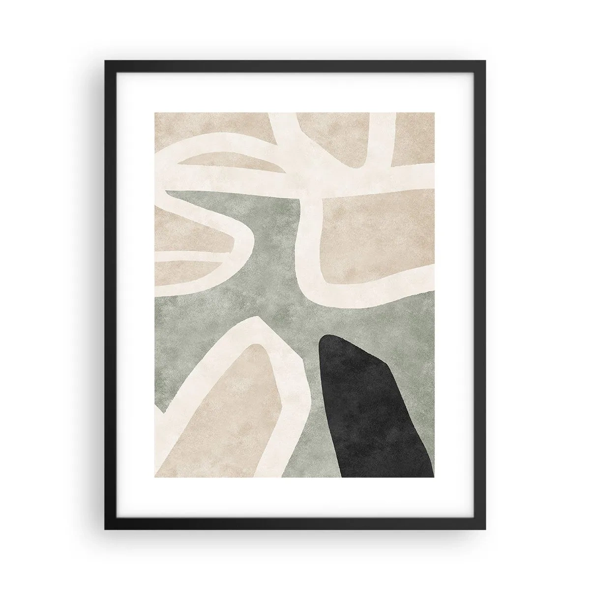 Poster in een zwarte lijst - Compositie met een zwart motief - 40x50 cm