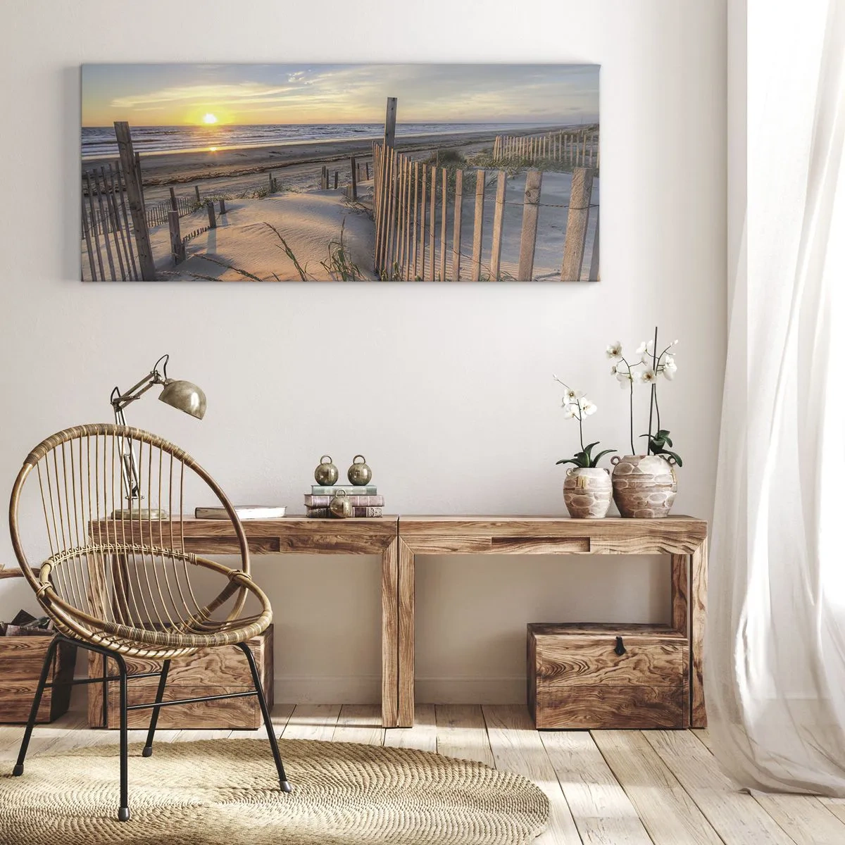 Schilderen op canvas - Glans en schaduw van de wind - 100x40 cm