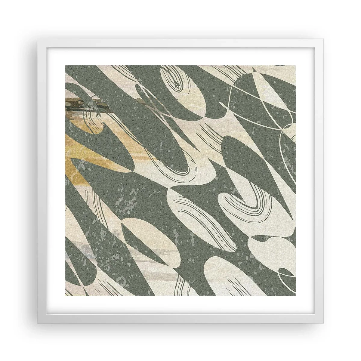 Poster in een witte lijst - Ritmische abstractie - 50x50 cm