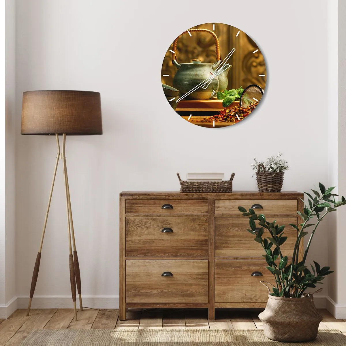 Wandklok - Klok - Verhandeling over het drinken van thee - 40x40 cm