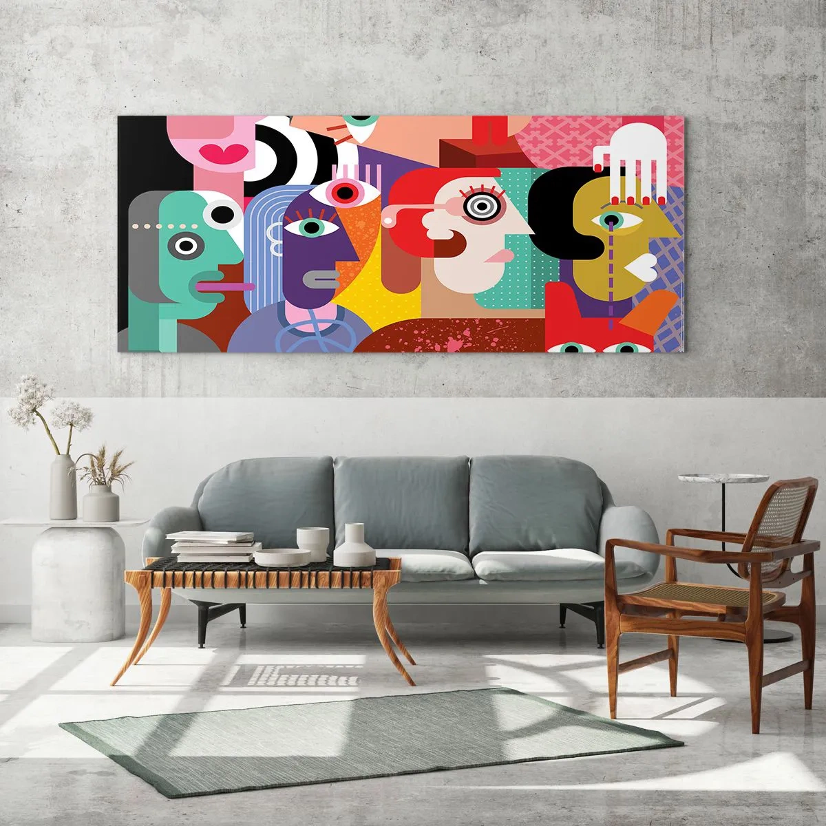 Schilderen op glas - Wij zijn van de heer Picasso - 90x30 cm