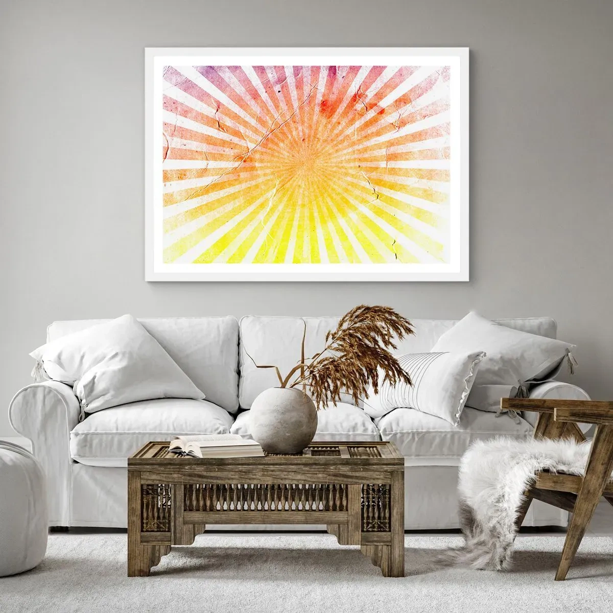 Poster in een witte lijst - Zonsopgangen en zonsondergangen - 50x40 cm