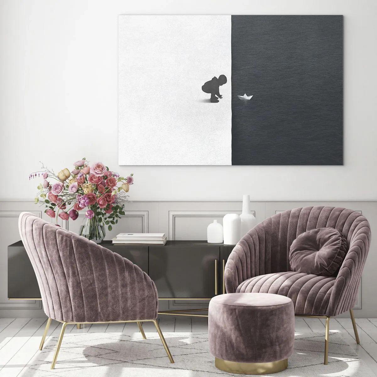 Schilderen op glas - Geweldige expeditie - 120x80 cm