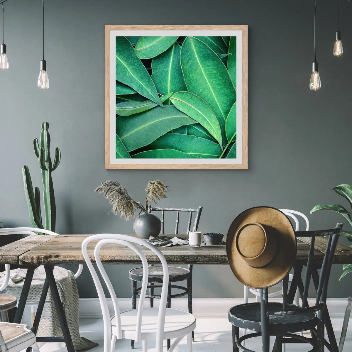 Een poster in een licht eiken lijst - Sappig en fris - 40x40 cm