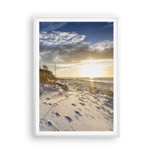 Poster in een witte lijst - Een uitnodiging voor een wandeling - 70x100 cm