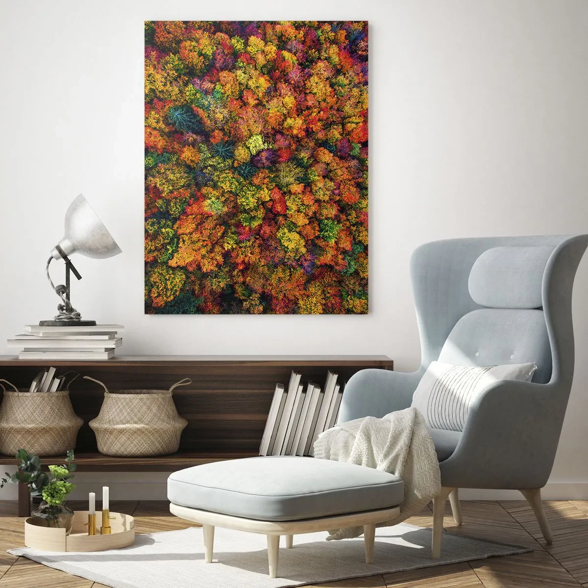 Schilderen op glas - Boeket herfstbomen - 70x100 cm