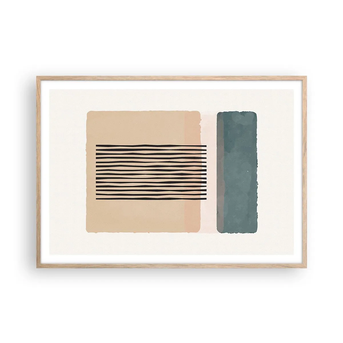 Een poster in een licht eiken lijst - Alles is oke - 100x70 cm