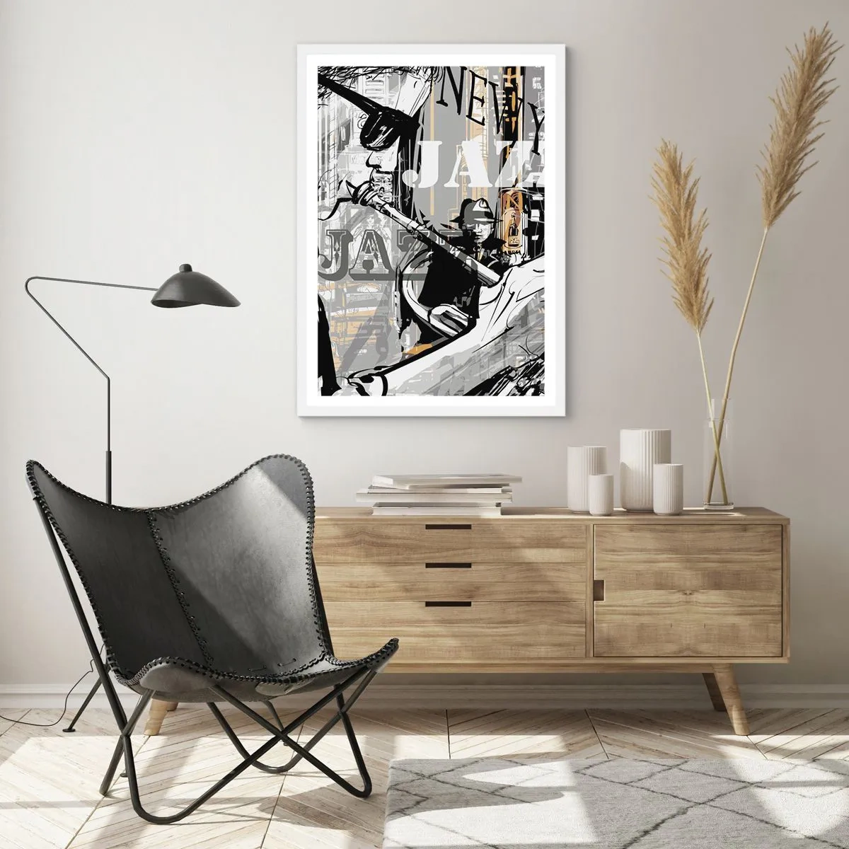 Poster in een witte lijst - Op het ritme van New York - 30x40 cm