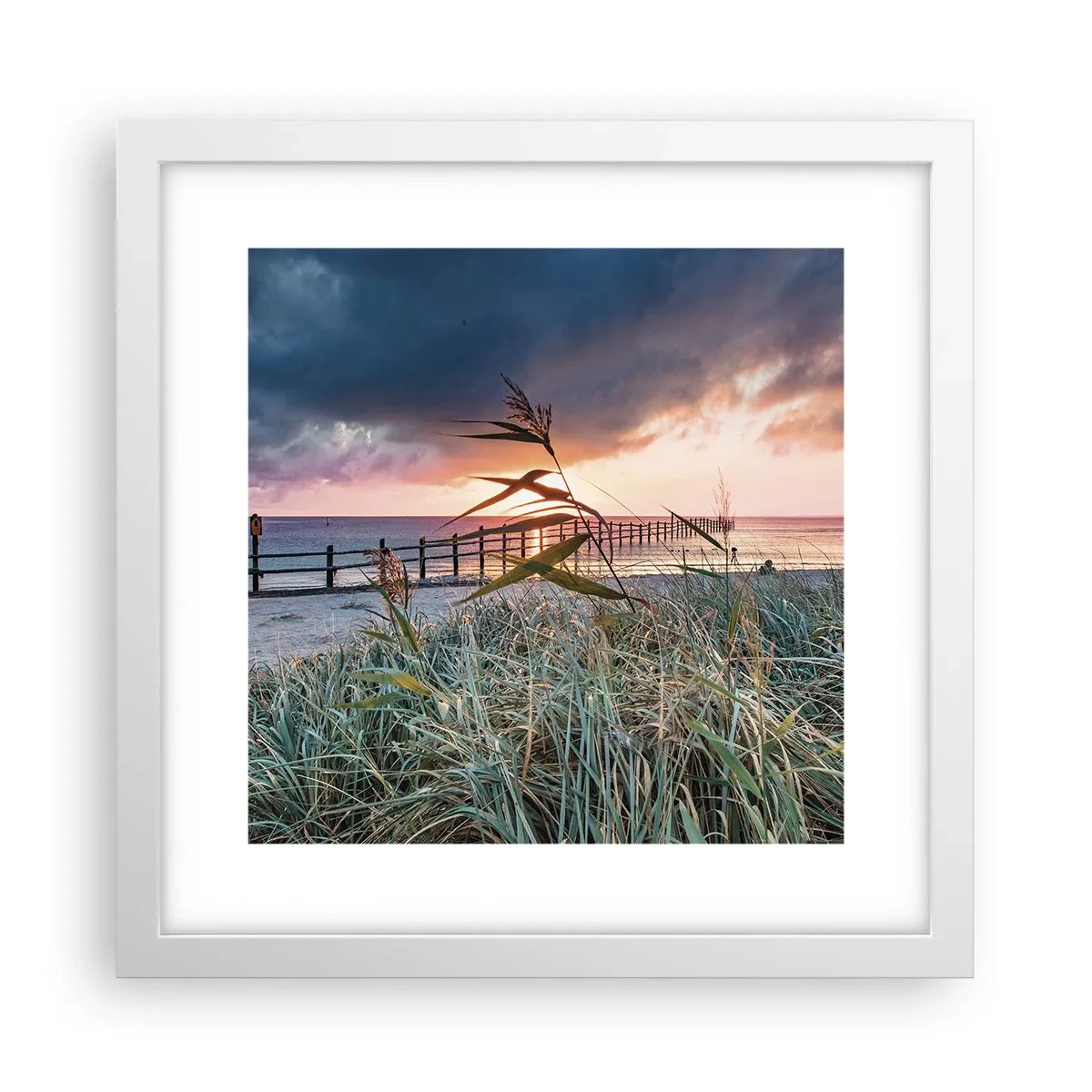 Poster in een witte lijst - Het gaat niet met de wind mee - 30x30 cm