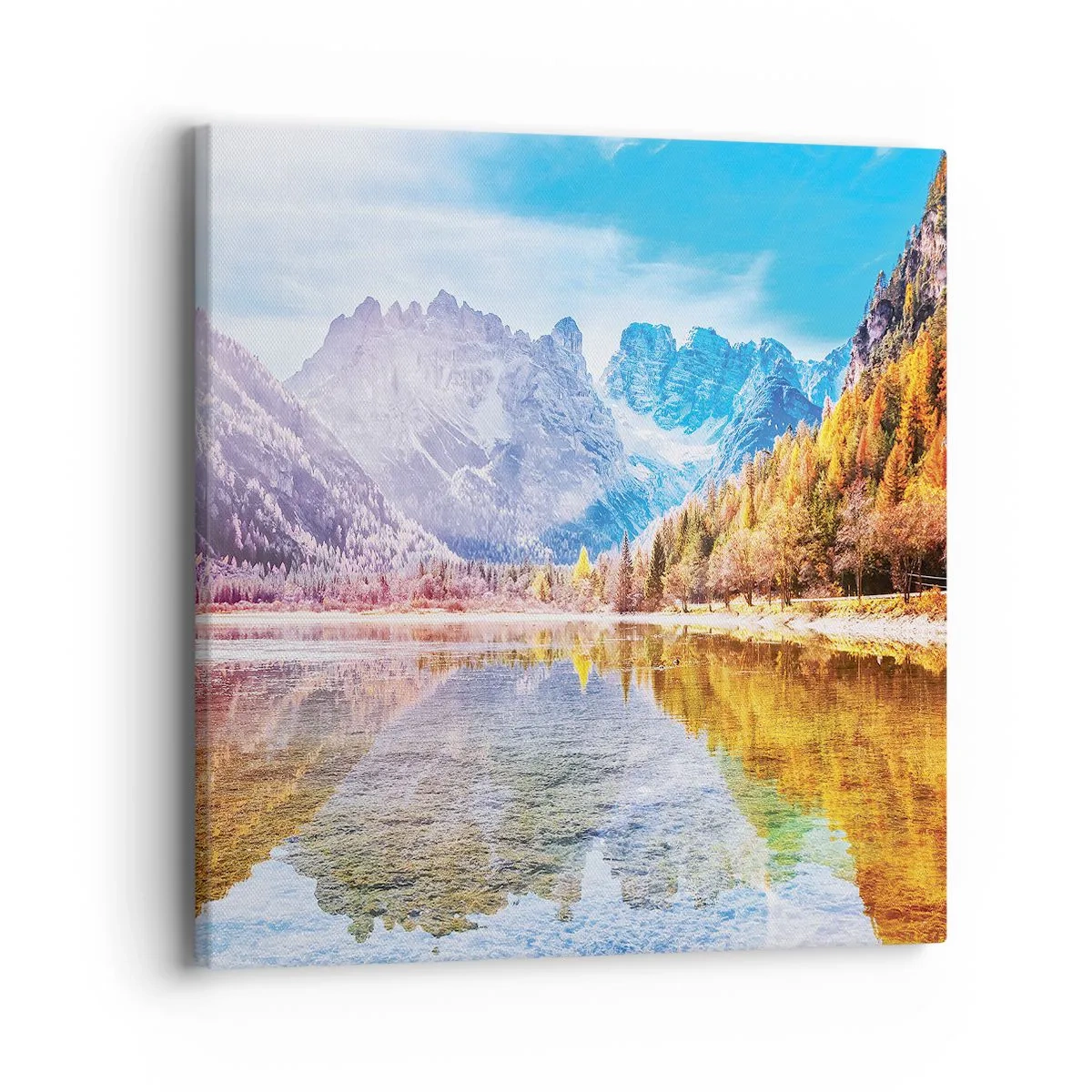 Schilderen op canvas - En het is al herfst in de bergen - 40x40 cm