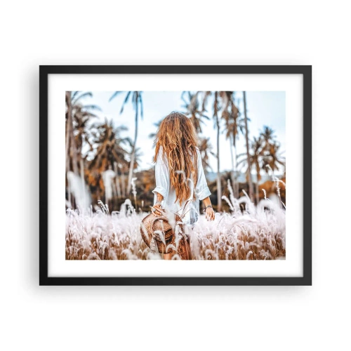 Poster in een zwarte lijst - Geboren uit graspluis - 50x40 cm