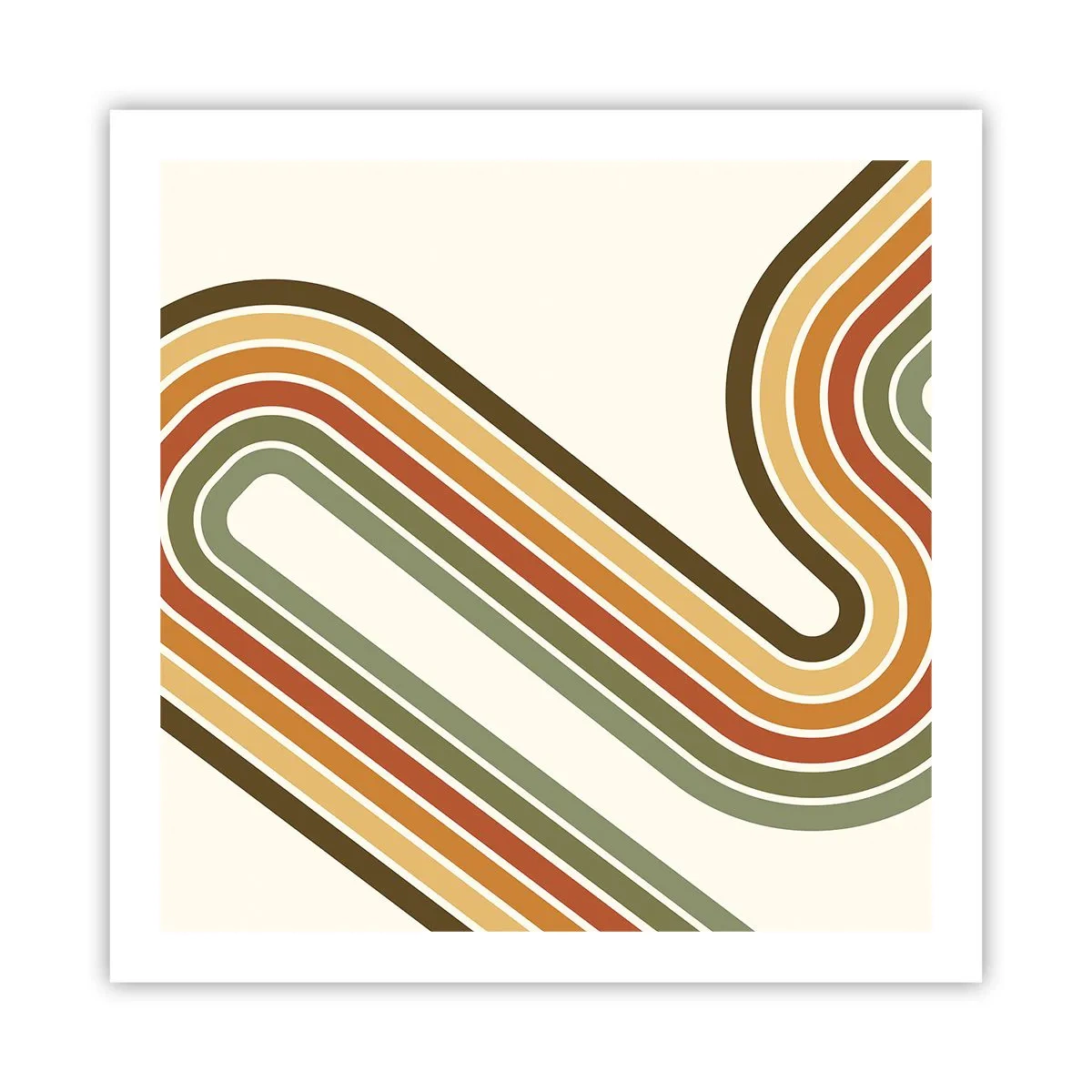 Poster - Zigzag naar het doel - 60x60 cm