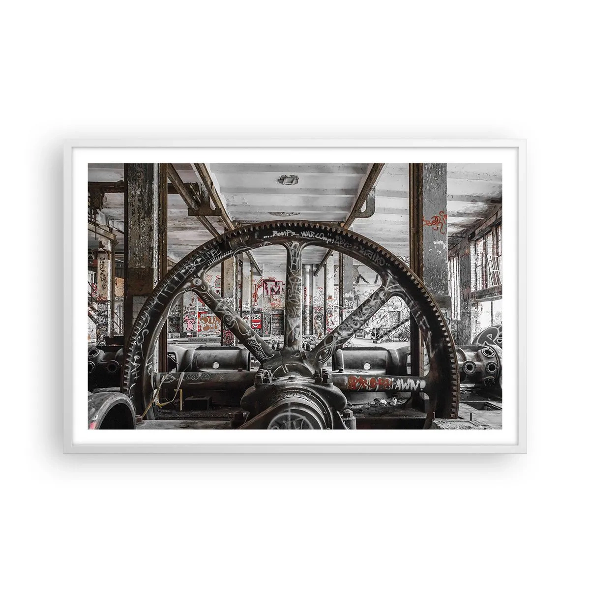 Poster in een witte lijst - Het geheime leven van de fabriek - 91x61 cm