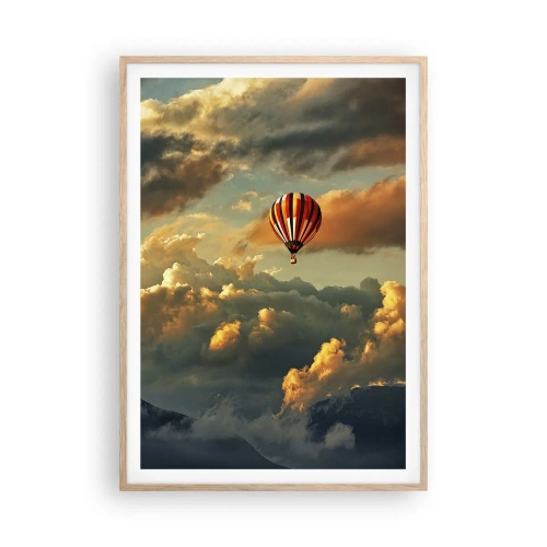 Een poster in een licht eiken lijst - Ik vlieg omdat ik dat wil - 70x100 cm