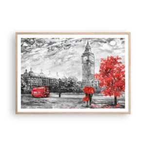 Een poster in een licht eiken lijst - Een spannende dag - 100x70 cm