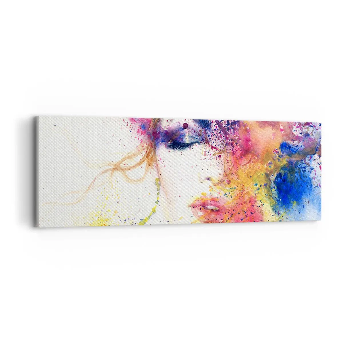 Schilderen op canvas - Regenboogduizeligheid - 90x30 cm