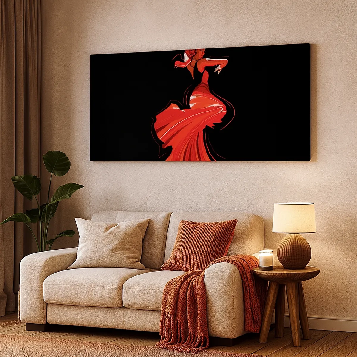 Schilderen op canvas - De vurige geest van flamenco - 30x30 cm