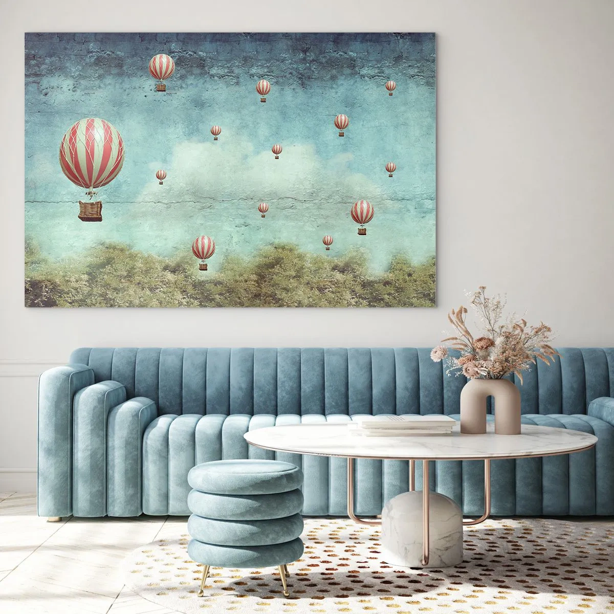 Schilderen op glas - Vrij van de drukte van het leven - 100x70 cm