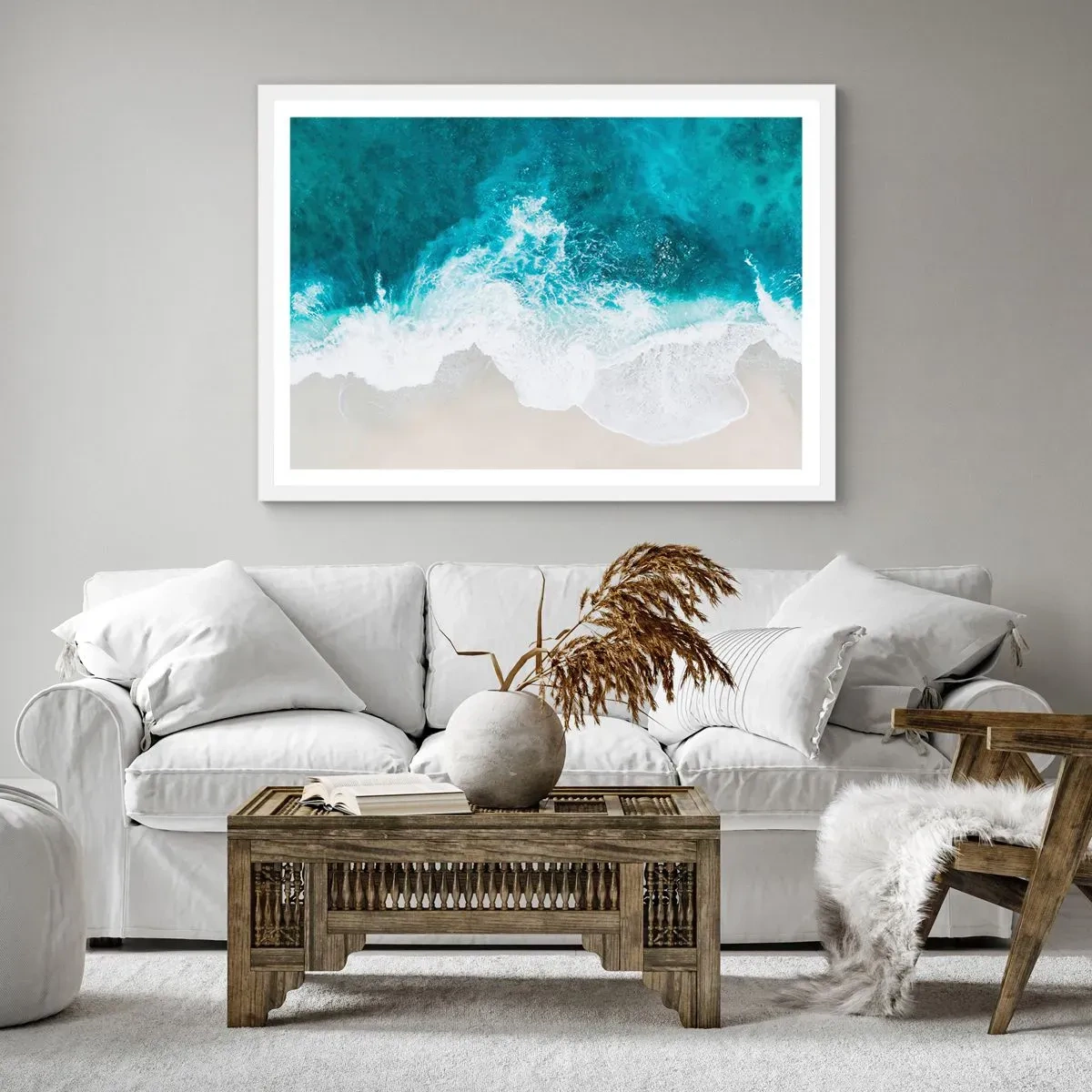 Poster in een witte lijst - Natuurlijke streling - 91x61 cm