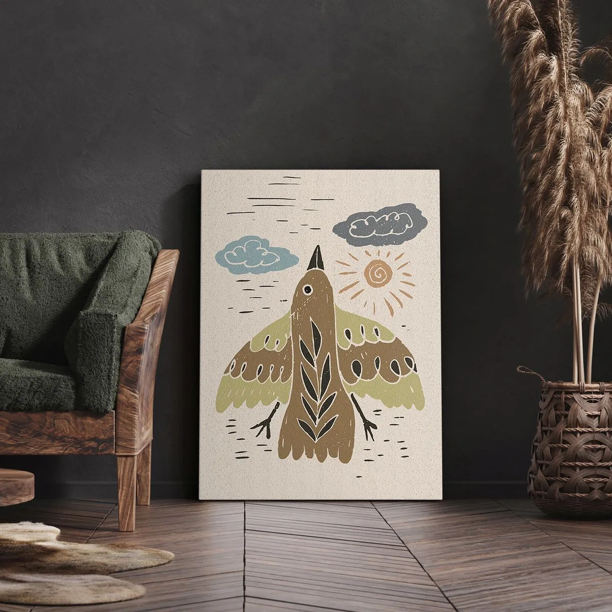 Schilderen op canvas - Een vreugdevolle vlucht - 50x70 cm