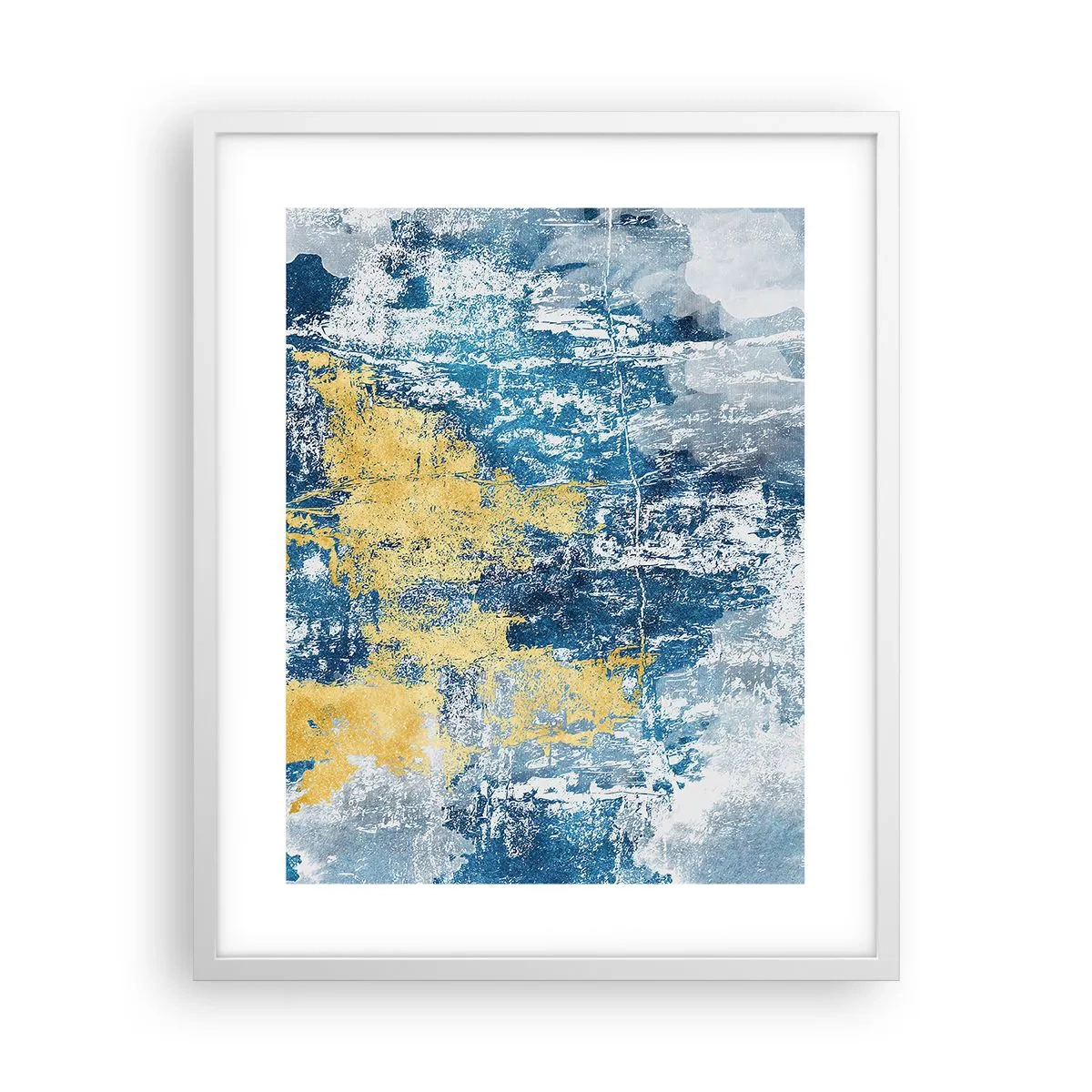 Poster in een witte lijst - Abstractie vol met weer - 40x50 cm