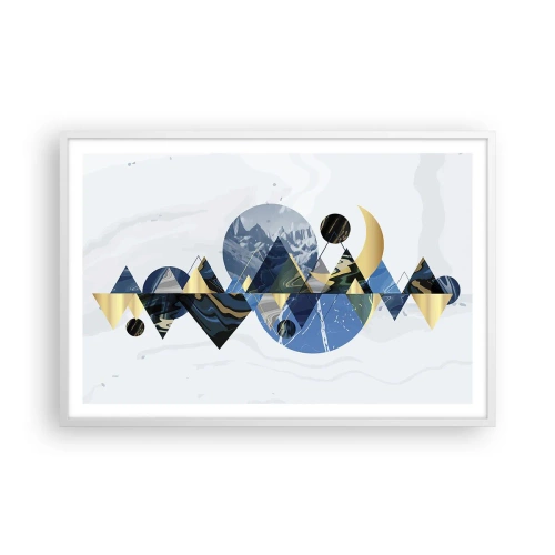 Poster in een witte lijst - Geometrisch landschap - 91x61 cm