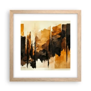 Een poster in een licht eiken lijst - Harmonie van zwart en goud - 30x30 cm