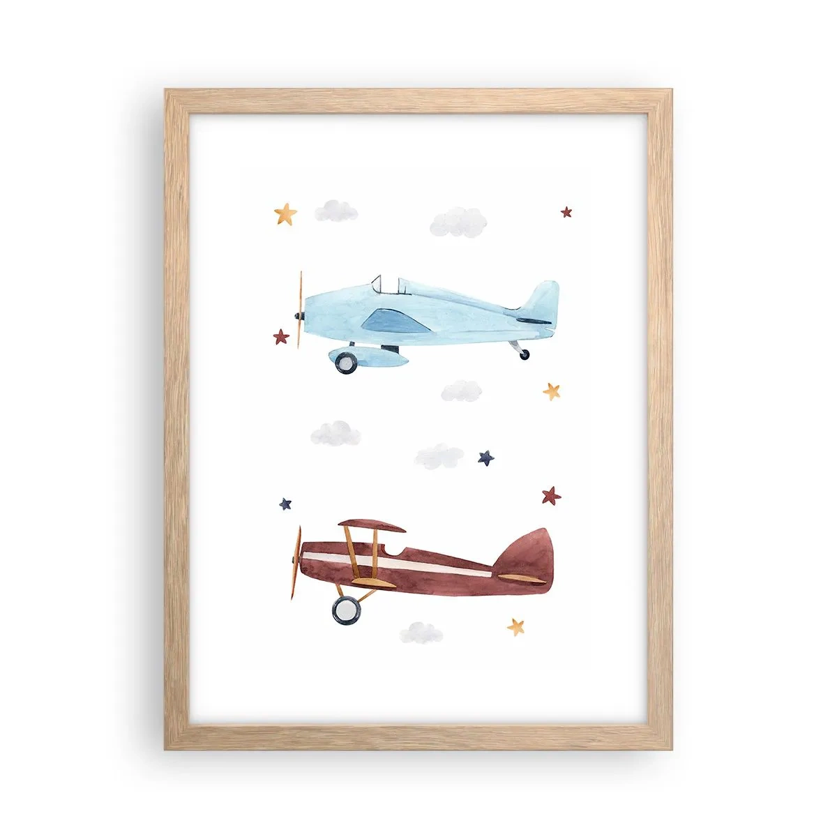 Een poster in een licht eiken lijst - Meneer Piloot, we wachten! - 30x40 cm