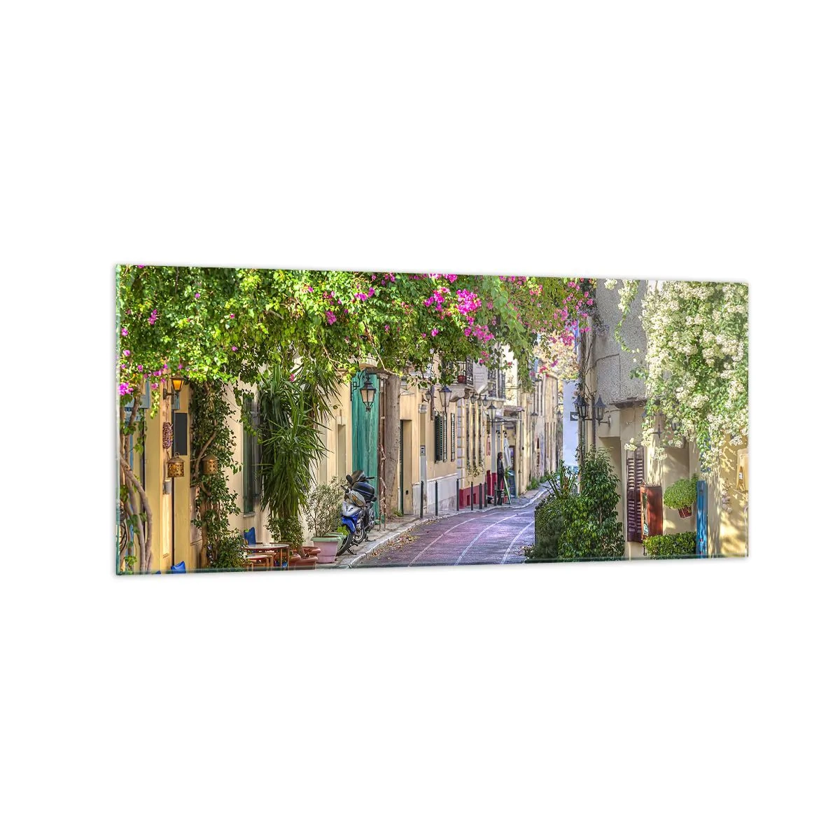 Schilderen op glas - Bloeiende steeg - 120x50 cm