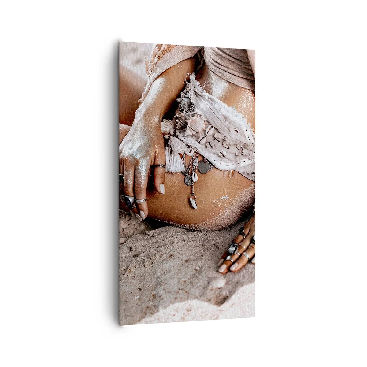 Schilderen op canvas - Door de golven gegooid? - 65x120 cm