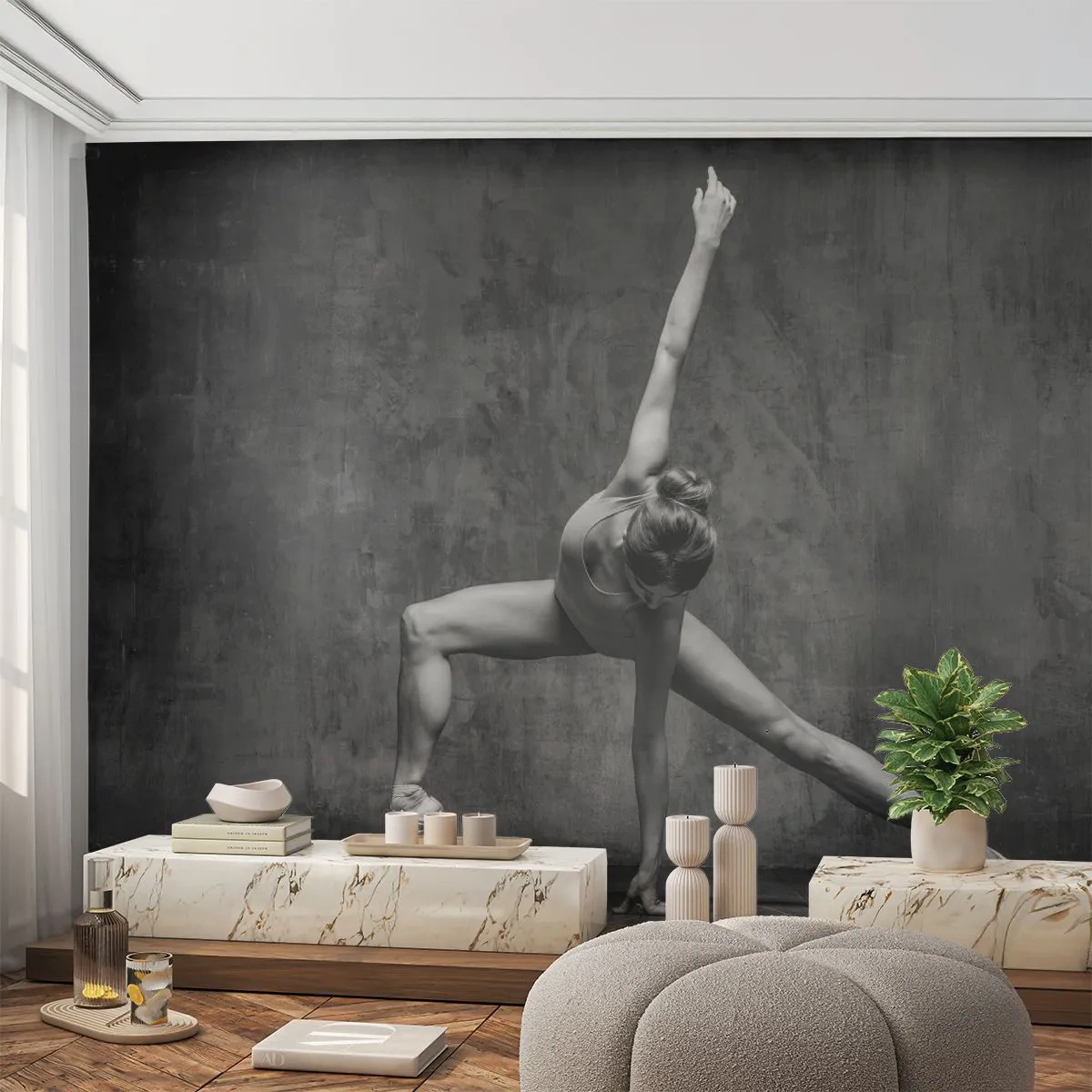 Fotobehang Premium Sand - Het ideaal van balans - Gymnastiek, Ballet, Dans - 100x70 cm