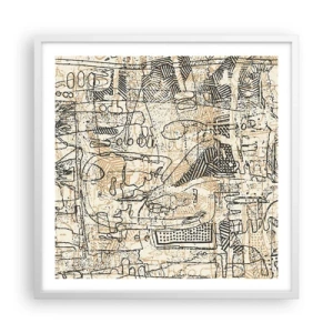 Poster in een witte lijst - Het wacht om te worden gedecodeerd - 60x60 cm