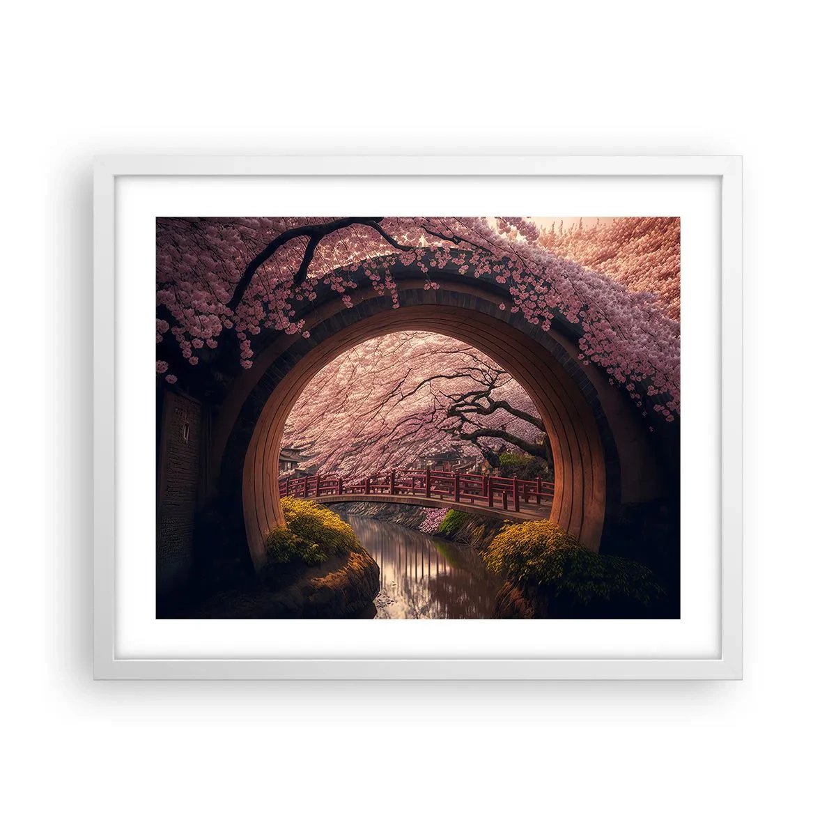 Poster in een witte lijst - Japanse lente - 50x40 cm