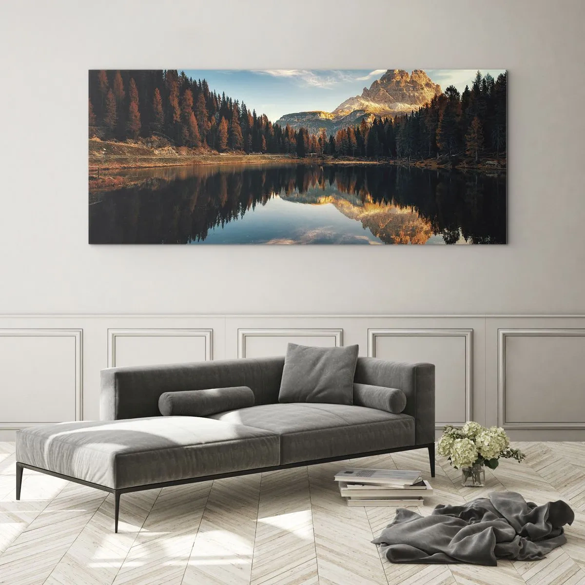 Schilderen op glas - Dubbel landschap - 120x50 cm