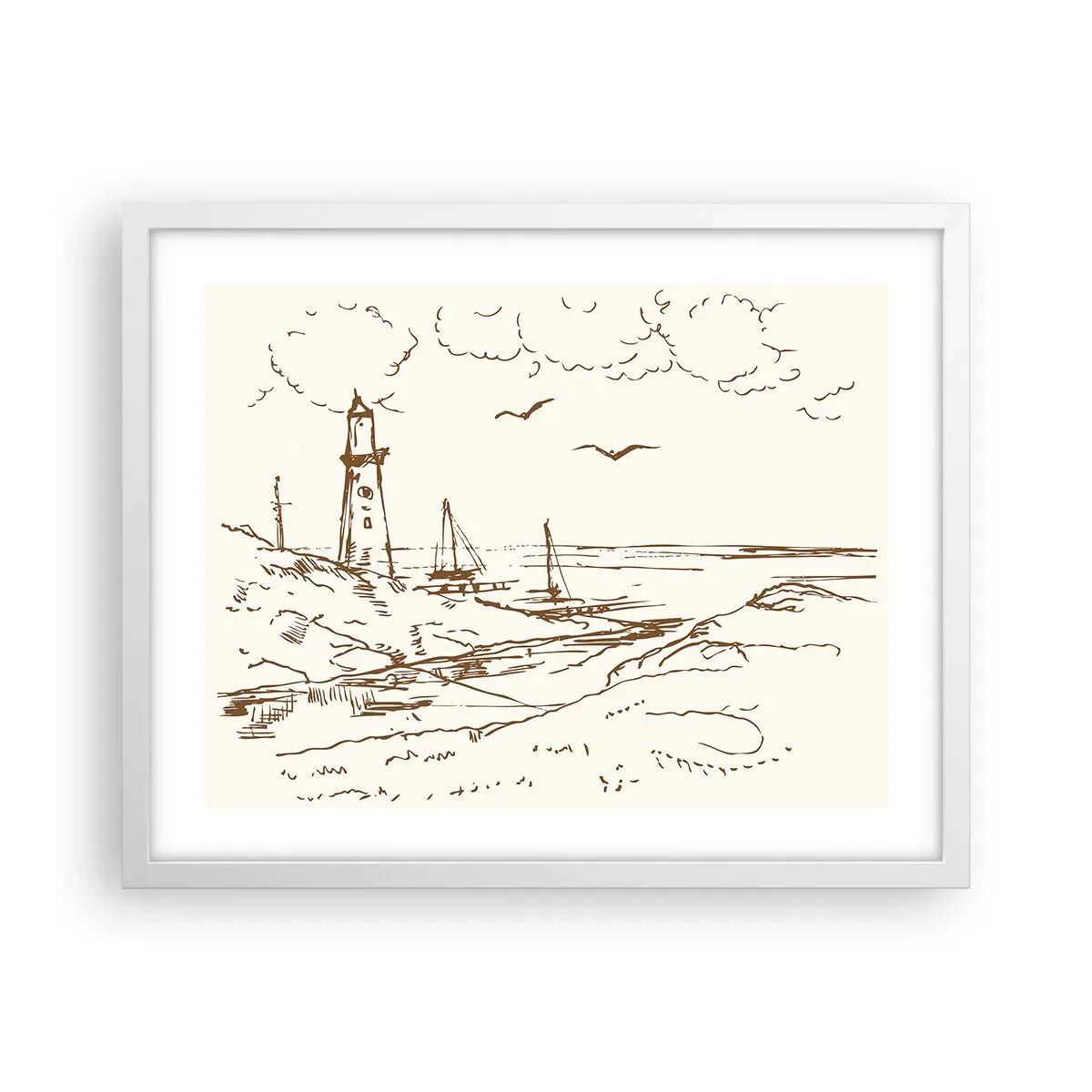 Poster in een witte lijst - Een overzicht van de herinneringen aan de zomer - 50x40 cm