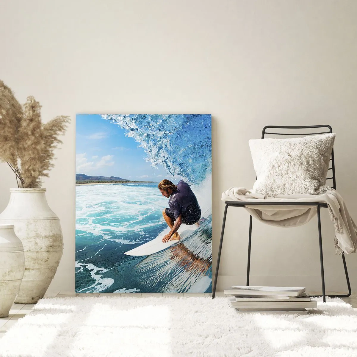 Schilderen op glas - Dansend met de golven - 50x70 cm
