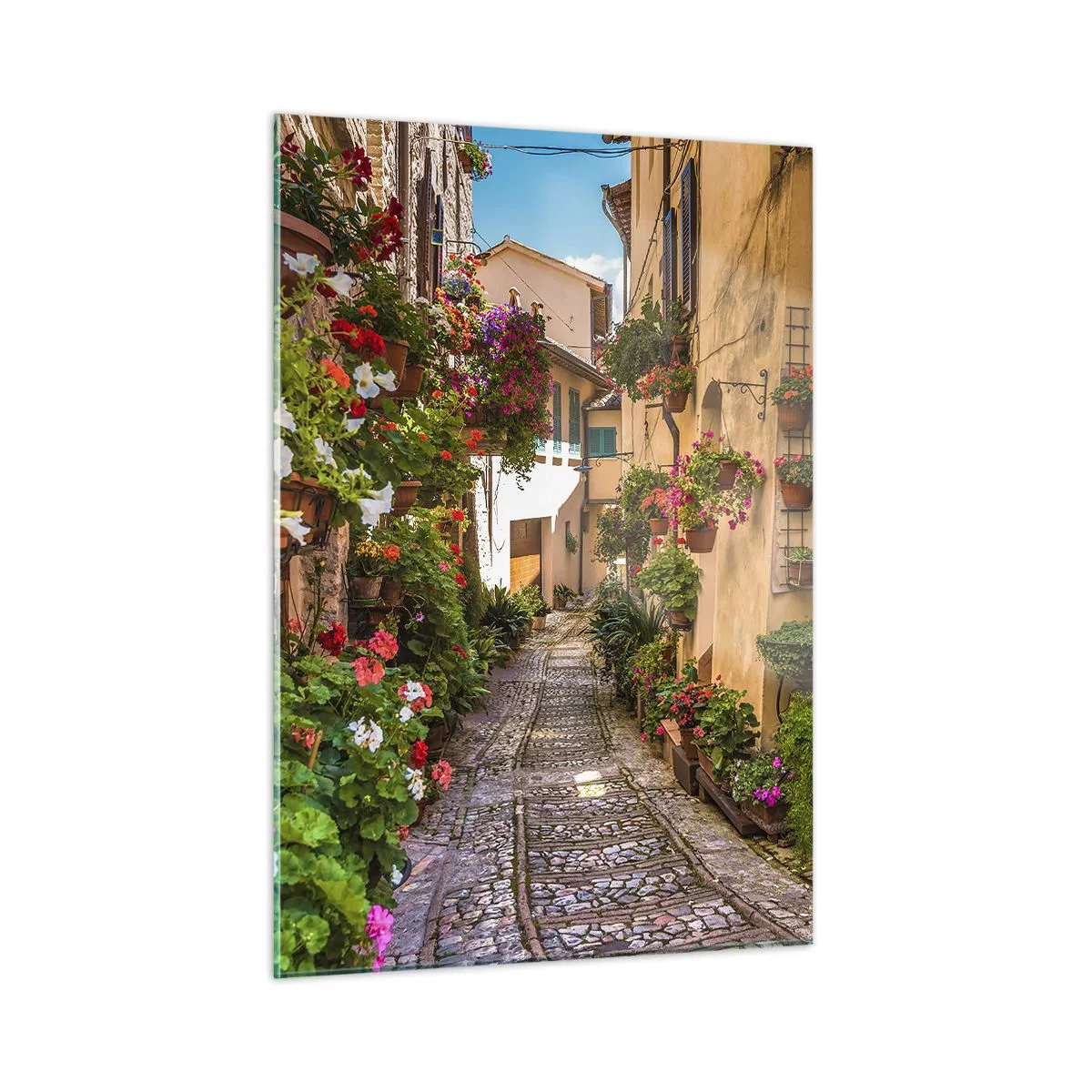 Schilderen op glas - Italiaans zijstraatje - 50x70 cm