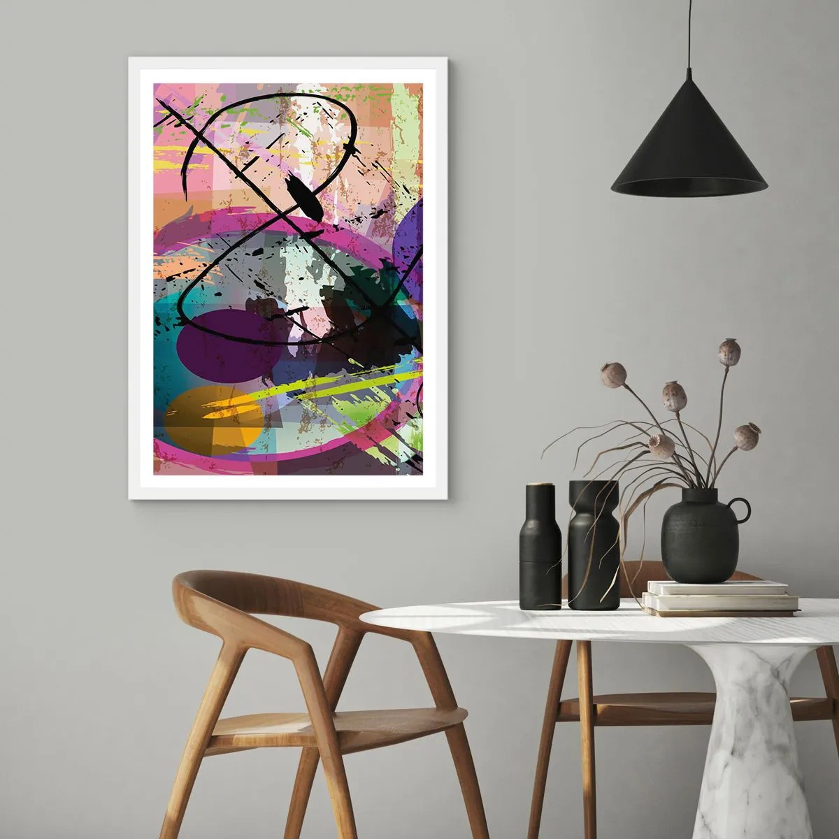 Poster in een witte lijst - Je kunt rechtdoor of rondom - 70x100 cm