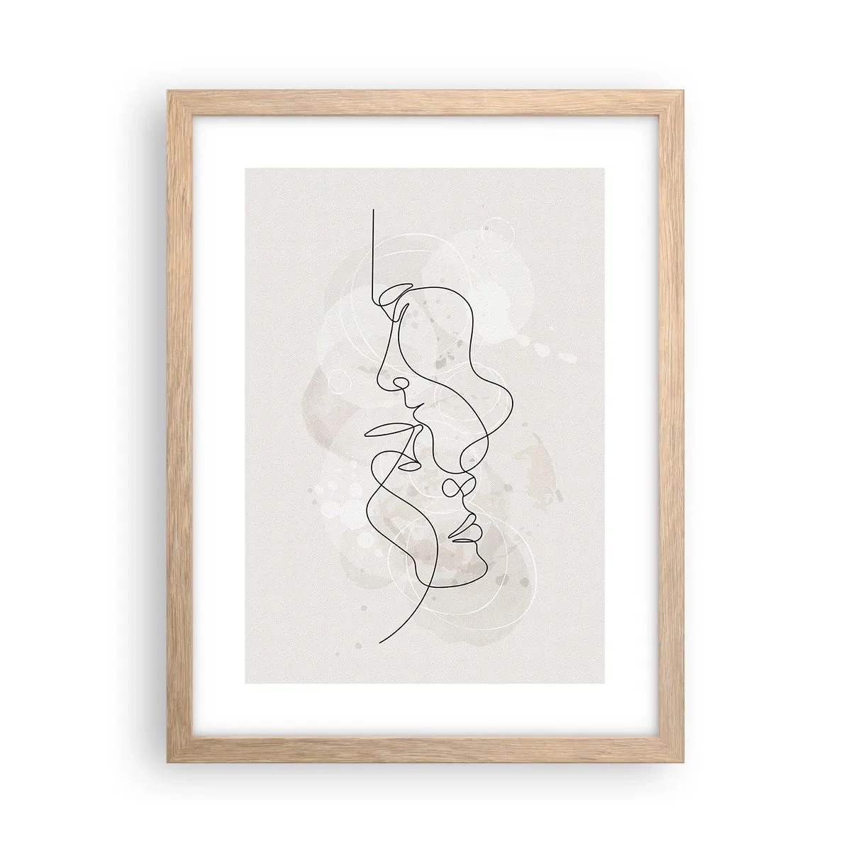 Een poster in een licht eiken lijst - Verstrikt in een omhelzing - 30x40 cm