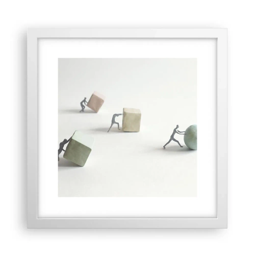 Poster in een witte lijst - Puur leven - 30x30 cm