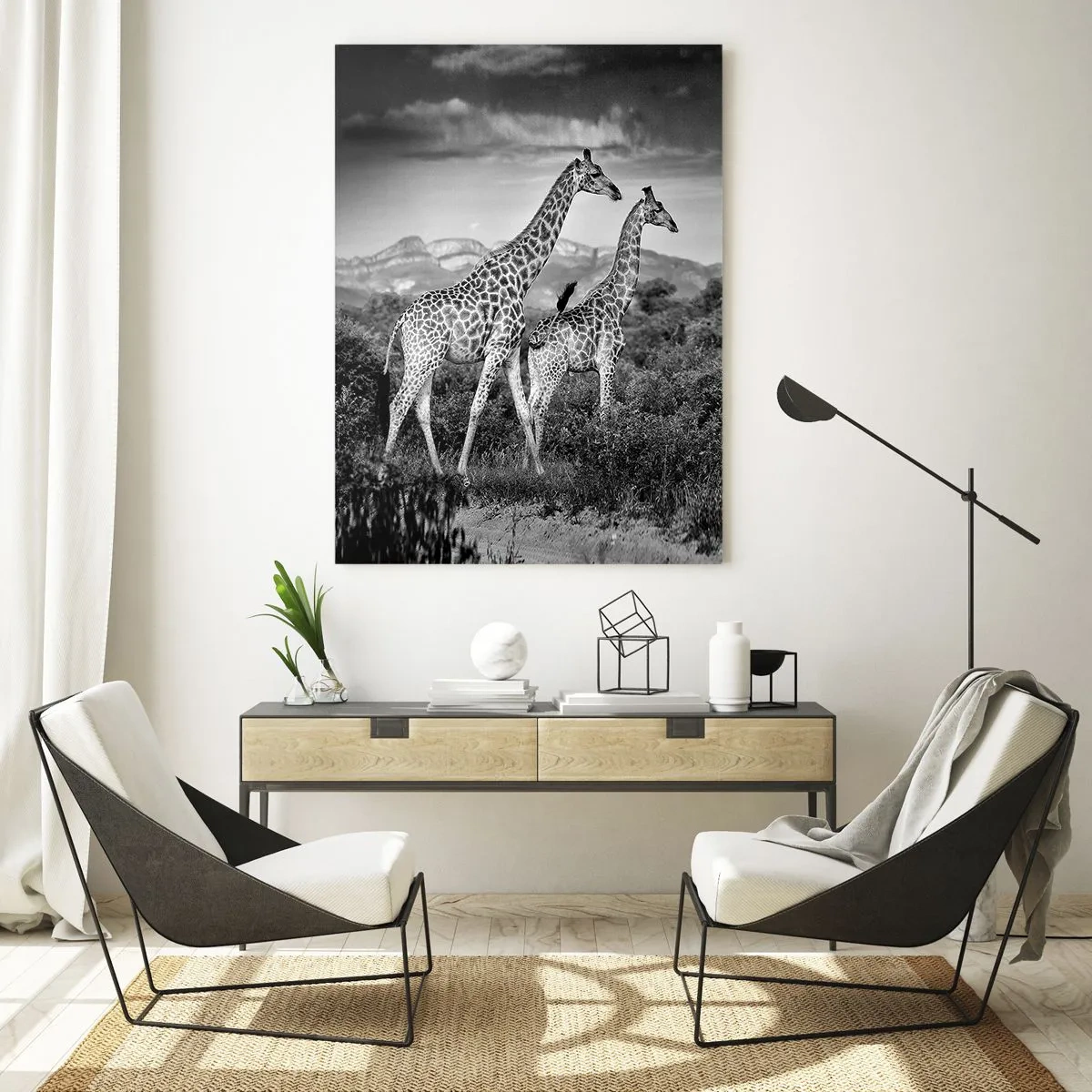 Schilderen op glas - Hoge sferen in Afrika - 80x120 cm
