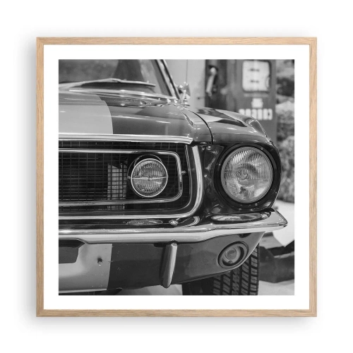 Een poster in een licht eiken lijst - Hard rijden - 60x60 cm